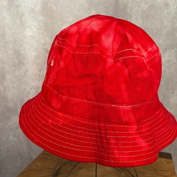 Red Tie Dye Bucket Hat Colortone Cotton Vintage Retro 90s Y2K - Picture 3 of 7